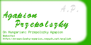 agapion przepolszky business card